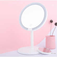 Makeup de desktop LED espelho quarto redondo forma